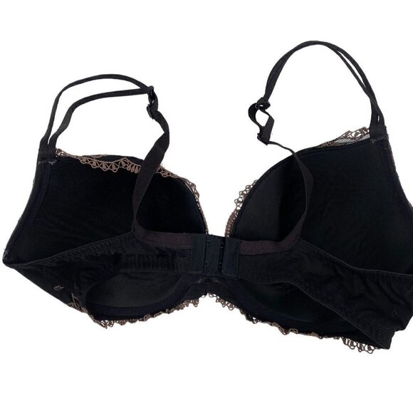 Ambrielle Women Bra 36DD Black Extreme Push Up Lace Underwire Adjustable Straps - Picture 2 of 6